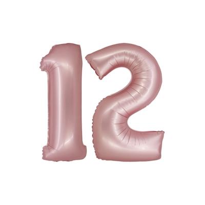XL Folienballon roségold rosa Zahl 12