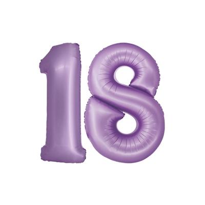 XL Folienballon lavendel Zahl 18