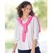 Appleseeds Women's Foxcroft® Mixed Stripe Non-Iron Shirt - Pink - 12P - Petite