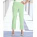 Appleseeds Women's Dennisport Eyelet-Hem Cropped Pants - Green - 10P - Petite