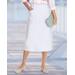 Appleseeds Women's Classic Knit Denim Skirt - White - XL - Misses