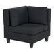 Eckteil Schwarz Stoffbezug Leinenoptik mit Schwarzen Beinen Modern Eck-Sesselmodul Wohnzimmer Schlafzimmer Ausstattung Sitzmöbel