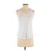 Balance Collection Active Tank Top: Silver Color Block Activewear - Women's Size Small