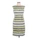 Calvin Klein Casual Dress - Sheath: Gray Stripes Dresses - Women's Size 10