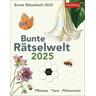 Bunte Rätselwelt Tagesabreißkalender 2025 - Pflanzen, Tiere, Phänomene - Harenberg