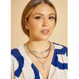 Plus Size Faux Pearl Cross Layered Necklace