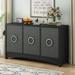 Curved Design Storage Cabinet with 3 Doors and Adjustable shelves