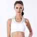 Wellco Women's Sports Bras Racerback Padded High Impact Workout Yoga Gym Activewear Bra, White