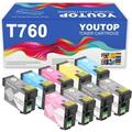 YOUTOP T760 Ink Cartridge Remanufactured Replaacement for Epson T760 Ultrachrome HD Ink Set(T7601 T7602 T7603 T7604 T7605 T7606 T7607 T7608 T7609) Use for Epson SureColor P600