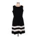 Calvin Klein Casual Dress - A-Line: Black Stripes Dresses - Women's Size Large