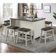 Hanto Transitional White Solid Wood Storage 7-Piece Counter Height Dining Set by Furniture of America