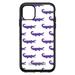 DistinctInk Case for iPhone 12 MINI (5.4 Screen) - OtterBox Symmetry Custom Black Case - Purple White Alligators - Cartoon Alligators