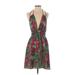 Shein Casual Dress - Mini Halter Sleeveless: Green Dresses - Women's Size 6