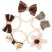 10pcs Stretchy Ponytail Holders Bowknot Ponytail Holders Elastic Hair Ties Bow Hair Rings