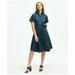 Brooks Brothers Women's Signature A-Line Cotton Sateen Shirt Dress | Navy | Size 8