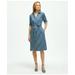 Brooks Brothers Women's Supima Cotton Sateen Belted Shirt Dress | Navy/White | Size 12