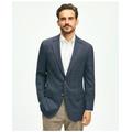 Brooks Brothers Men's Traditional Fit Stretch Wool Hopsack Windowpane Sport Coat | Navy | Size 44 Long