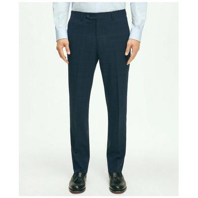 Brooks Brothers Men's Explorer Collection Classic Fit Wool Checked Suit Pants | Navy | Size 37 32