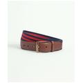 Brooks Brothers Men's Webbed Cotton Belt With Brass-Tone Buckle | Red/Navy | Size 40