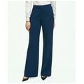 Brooks Brothers Women's Fine Twill Crepe Wide-Leg Trousers | Bright Navy | Size 0