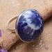 Blue Enchantment,'Blue Ceramic and Sterling Silver Cocktail Ring from India'