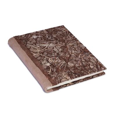 Forest Nest,'Recycled Paper Journal in Brown and Beige from Mexico'