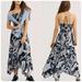 Free People Dresses | Intimately Free People Heat Wave Printed Maxi Dress Tropical Smocked Size Xs | Color: Black/Blue | Size: Xs