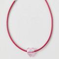 Free People Jewelry | Free People Pink Glass Heart Under The Sea Necklace Pendant Nwt | Color: Pink/White | Size: Os