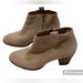 Madewell Shoes | Madewell Tan Suede Stacked Heel Booties - Size 7.5 | Color: Tan | Size: 7.5