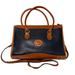 Dooney & Bourke Bags | Dooney&Bourke Classic Dark Navy & British Tan Pebbled Leather Satchel Crossbody | Color: Blue/Tan | Size: Os