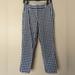 J. Crew Pants & Jumpsuits | J. Crew Ginevra Gingham, Navy Blue & White, Plaid Holland Pants (Size 0) | Color: Blue/White | Size: 0