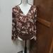 American Eagle Outfitters Tops | Brand New American Eagle Outfitters Floral Bodysuit Snap Crotch. Bell Sleeve Xs | Color: Brown/Pink | Size: Xs