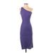 Cupshe Casual Dress - Midi One Shoulder Sleeveless: Purple Solid Dresses - Women's Size X-Small