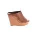 Jessica Simpson Wedges: Slip On Platform Casual Tan Print Shoes - Women's Size 9 - Peep Toe