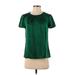 Talbots Short Sleeve Blouse: Green Tops - Women's Size 2