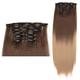 Hair Extensions 6PCS Clip in Hair Extensions, 22" Long Straight Synthetic Hairpiece 140g/set Clips in Hair Double Weft Fashion Hair Extensions for Women Hair Pieces (Color : 8T25, Size : 22inches-56