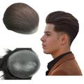 PU Skin Toupee For Men Hair Pieces 10x8" Men Toupee Human Hair Replacement System 0.04mm Think Skin Hair Prosthesis Men Hair Patch Units Implant for Men (#2 Dark Brown)