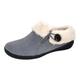 Clarks Womens Suede Leather Slipper with Gore and Bungee JMH2213 - Warm Plush Faux Fur Lining - Indoor Outdoor House Slippers For Women, Pewter, 7.5 UK