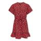 Minikleid KIDS ONLY "KOGPALMA S/S DRESS PTM" Gr. 152, N-Gr, rot (flame scarle) Mädchen Kleider Sommerkleider