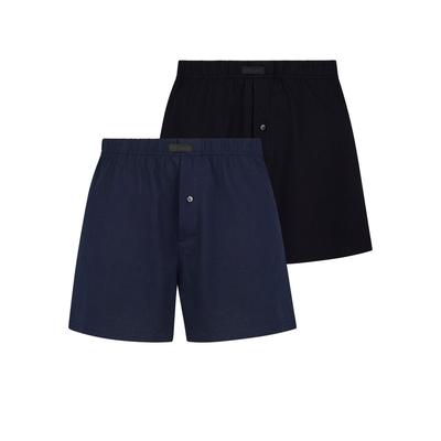 Weiter Boxer BRUNO BANANI "Loose Fit", Herren, Gr. XXXL, blau (marine, schwarz), Obermaterial: 100% Baumwolle, unifarben, körpernah, Unterhosen, mit Knopfleiste Image