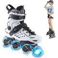 Inline Skates Children's Kids Inliners Roller Skates Outdoor Sports Specialized Roller Blades ABEC 7 Carbon Safe and Durable Children's Inline Skates for Kids Girls Boys Teens,White,39