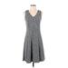 Neesha Casual Dress - A-Line V Neck Sleeveless: Gray Dresses - Women's Size Small