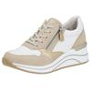 Keilsneaker REMONTE, Damen, Gr. 39, beige (beige, kombiniert), Lederimitat, sportlich, Schuhe Sneaker, Freizeitschuh, Halbschuh, Schnürschuh, vegane Verarbeitung