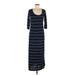 One Clothing Casual Dress - Maxi: Blue Stripes Dresses - Women's Size Medium