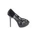 Mix No. 6 Heels: Slip-on Platform Feminine Black Shoes - Women's Size 8 - Peep Toe