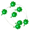 Chaîne lumineuse Shamrock à piles 40 LED trèfle porte-bonheur verte faite à la main pour la