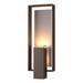 Hubbardton Forge Shadow Box Outdoor Armed Sconce Aluminum/Glass/Metal in Gray/Brown | 21.2 H x 7.5 W x 4 D in | Wayfair 302605-SKT-75-78-ZM0546