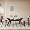 Hokku Designs Mackynze Rectangular Dining Set Wood in Black/Brown/White | 29.53 H x 31.5 W x 55.12 D in | Wayfair 06CA25742AC74AA9A33394B72562CEF6
