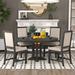 Gracie Oaks Caislynn Oval 58" L x 42" W Dining Set Wood in Black | 30 H in | Wayfair 140E46EF10034446B4BE5EE6C5305748