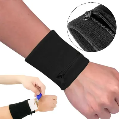 Bracelet de sport porte-monnaie protection de poignet fermeture éclair bande de poignet sacs de